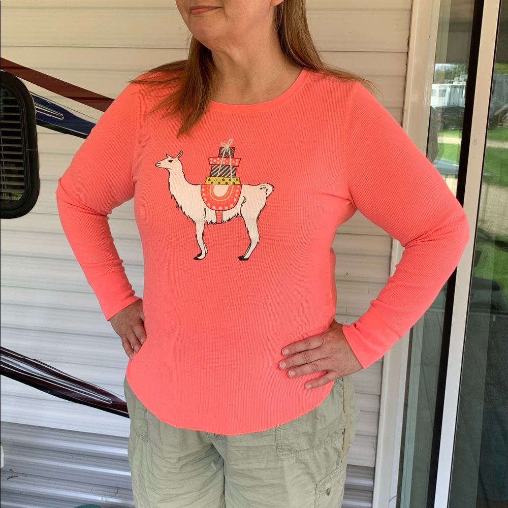 Old Navy Llama with Presents Lightweight Thermal Size XL